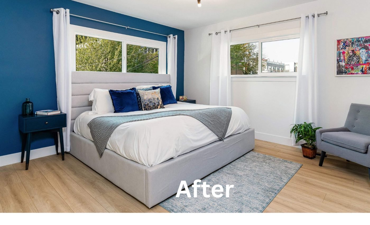Living room after whole-home renovation in Vancouver